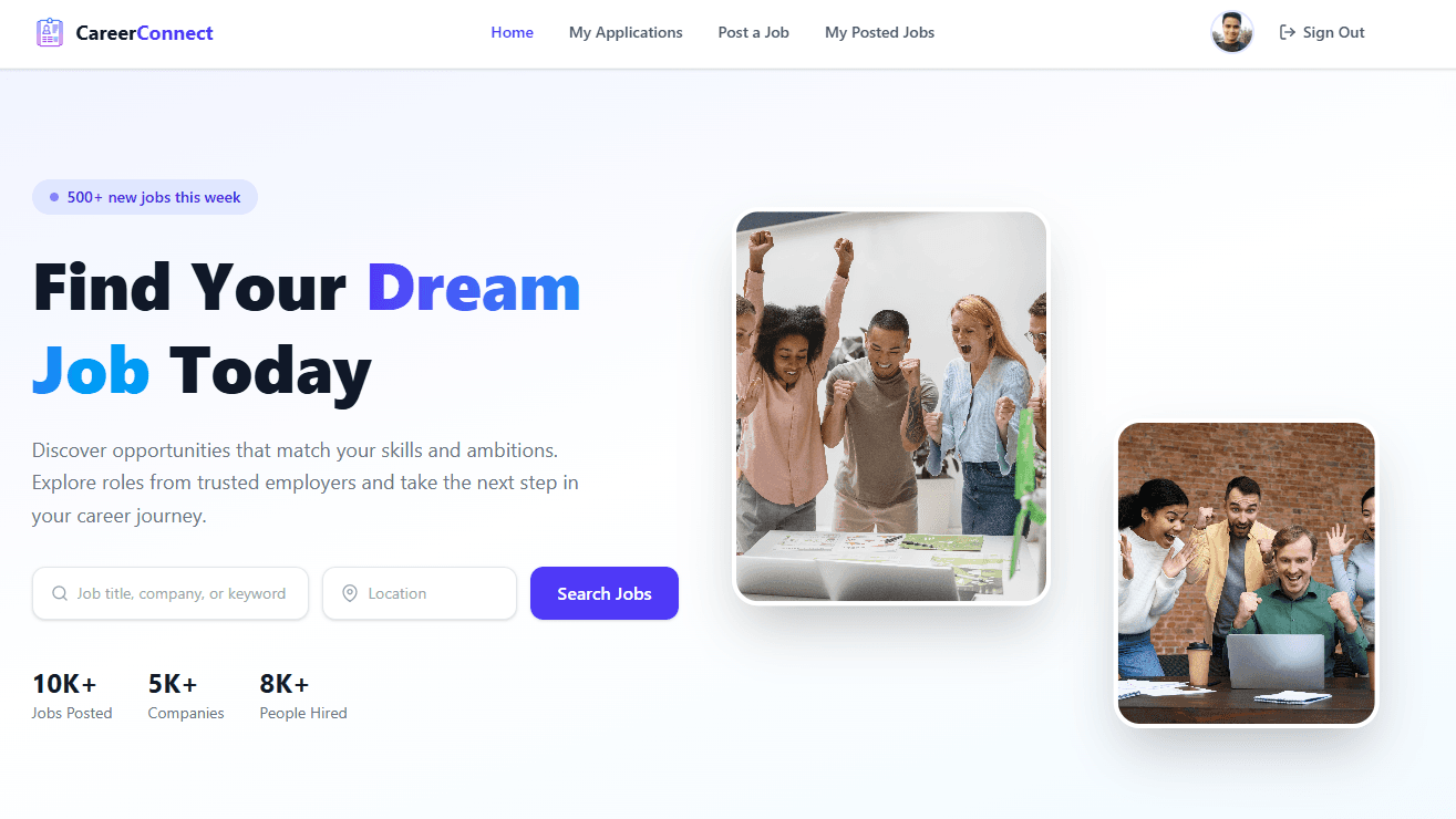 Screenshot of CareerConnect — Job Portal